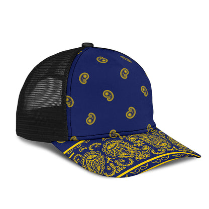 Blue and Gold Bandana All Over Mesh Back Cap