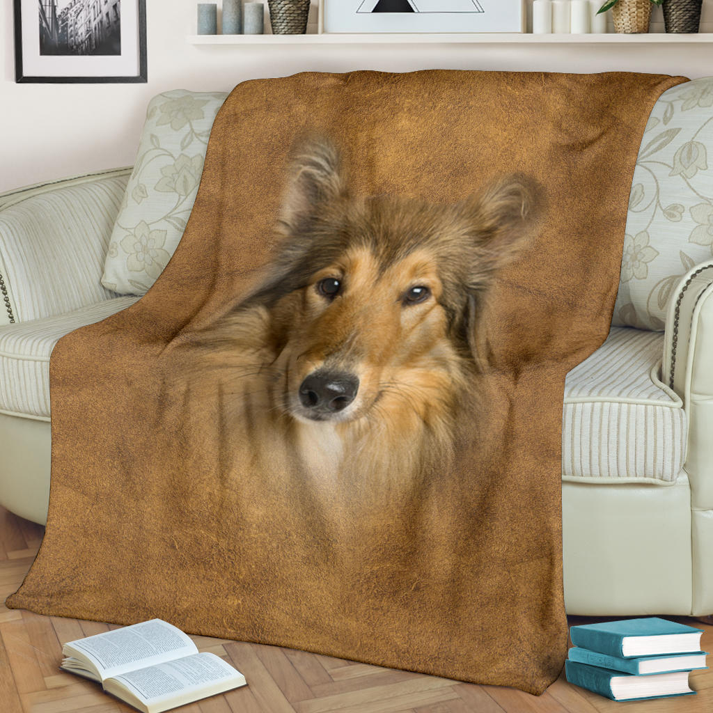Premium Blanket Scotch Collie Face Hair Blanket