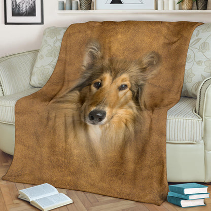 Premium Blanket Scotch Collie Face Hair Blanket