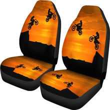 Sunset Dirt Bike Riders Car Seat Covers