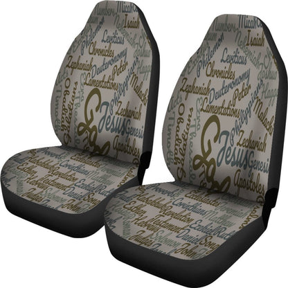 Custom-Made Holy Bible Books Grey Car Seat Covers