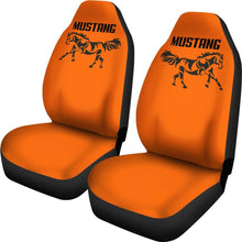 Mustang Horse Silhouette Orange Seat Covers