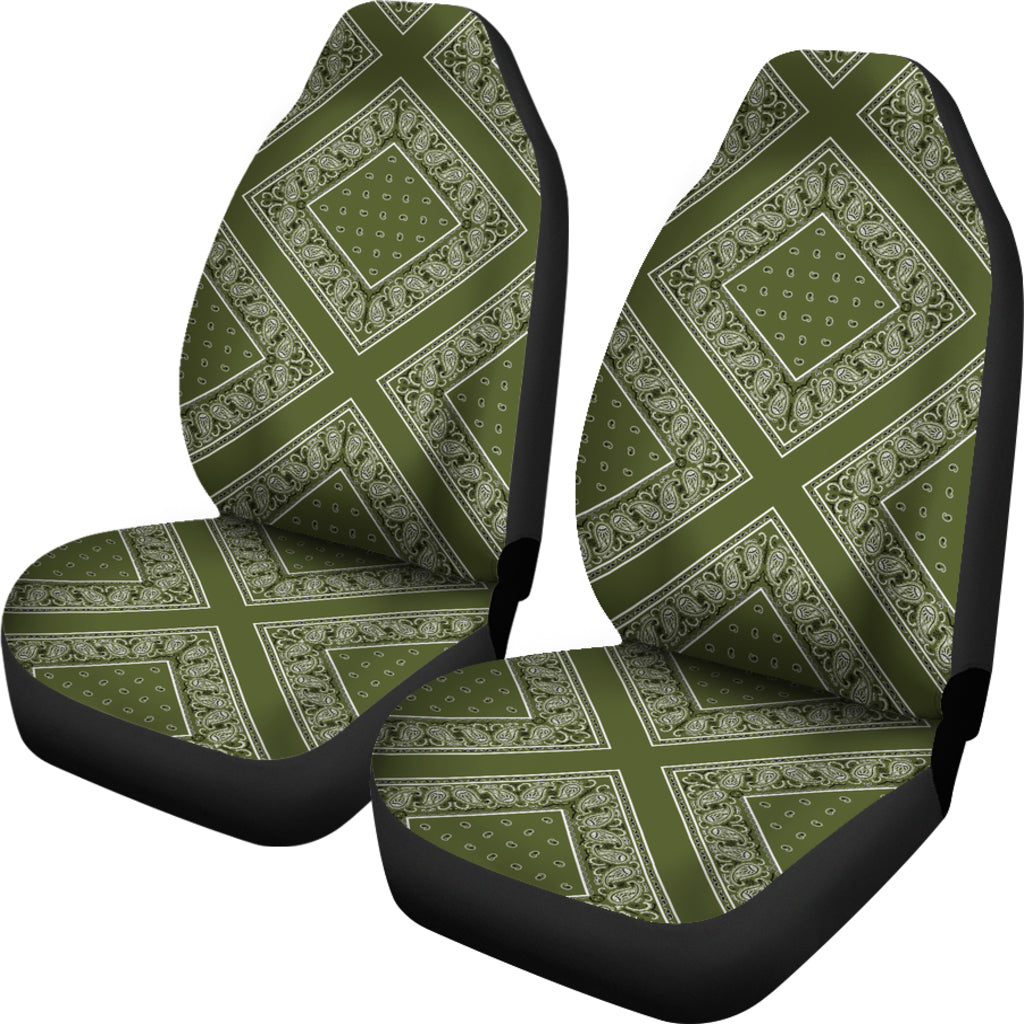 Army Green Bandana Car Seat Covers Diamond