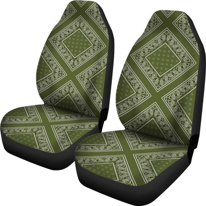 Army Green Bandana Car Seat Covers Diamond