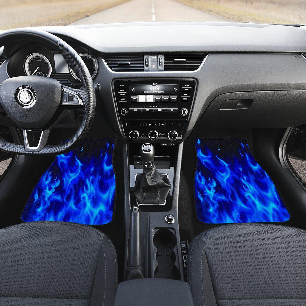 Blue Flames Floor Mats Full Set of 4