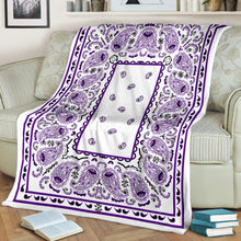Ultra Plush White with Purple Bandana Premium Blanket