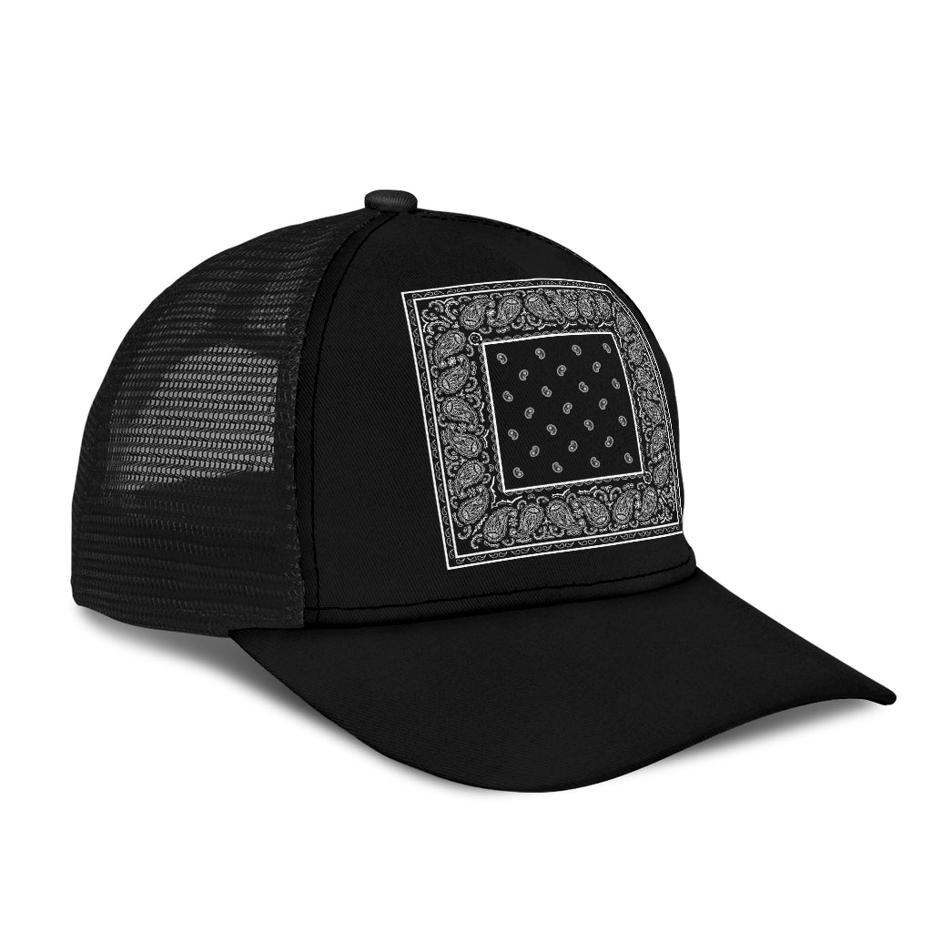 Black  Bandana Mesh Back Cap