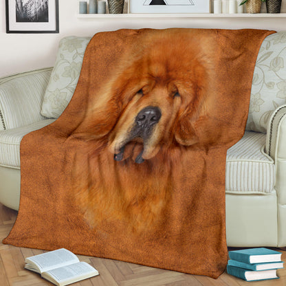 Premium Blanket Tibetan Mastiff Face Hair Blanket