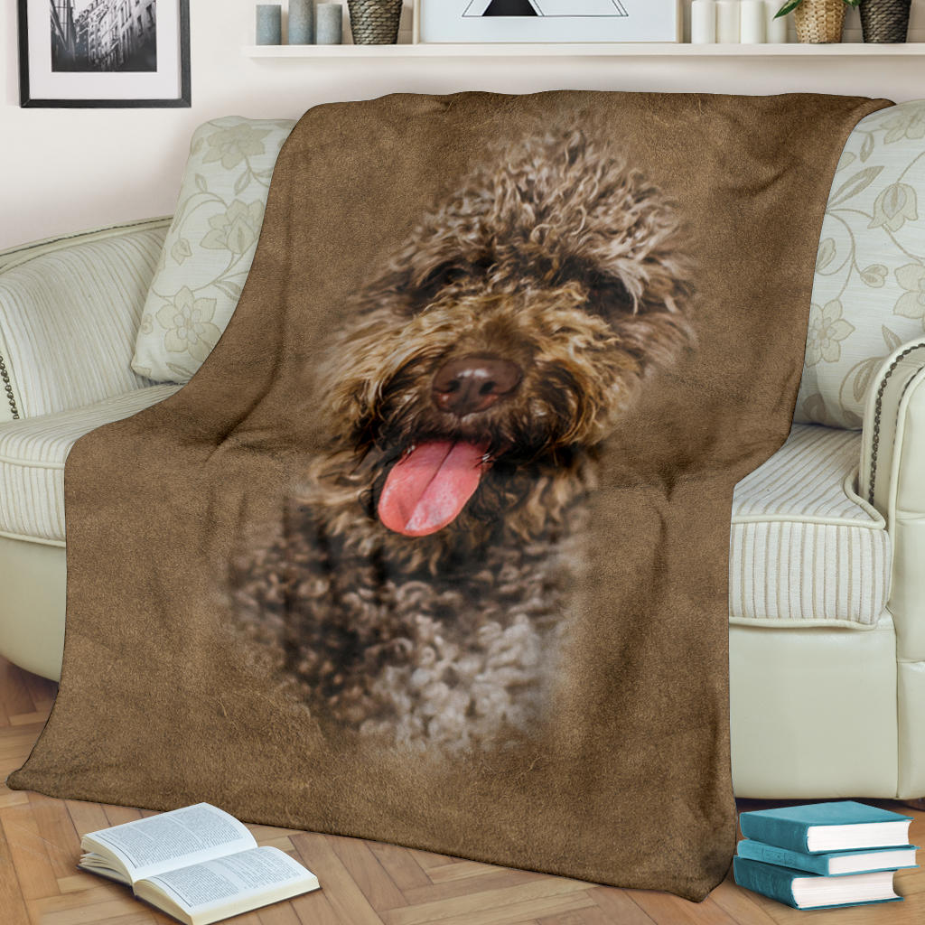 Premium Blanket Spanish Water Dog Face Hair Blanket