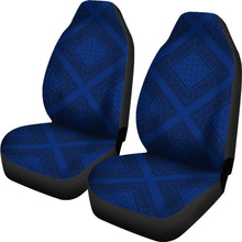 Blue and Black Bandana Car Seat Covers Diamond