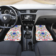 Floral Beadwork Four Clans White Set of 4 Car Floor Mats