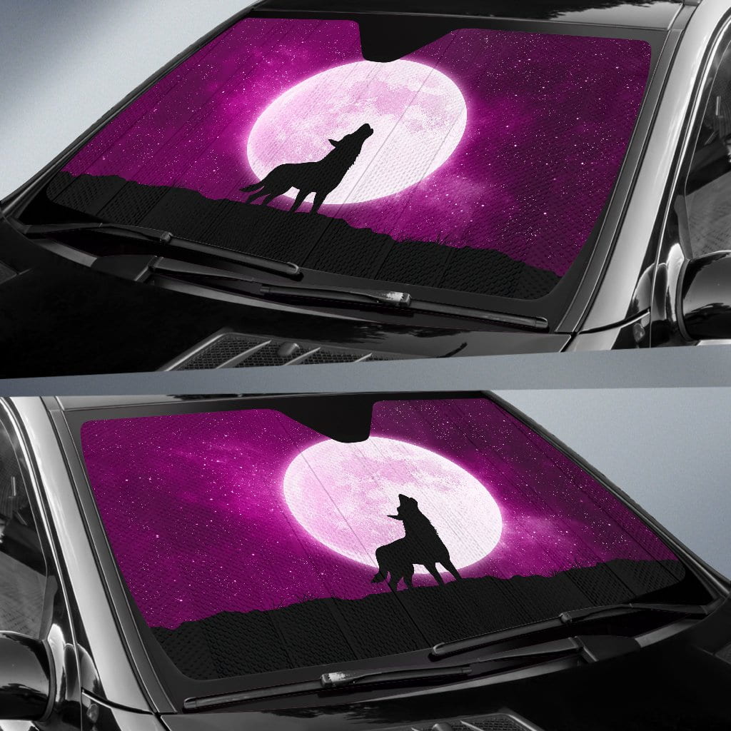 Wolf Howling At Moon Sun Shade