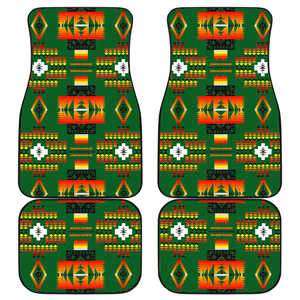 Seven Tribes Green Set of 4 Car Floor Mats