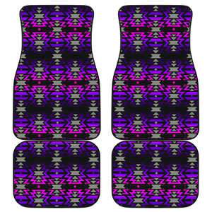Black Fire Pink and Purple Set of 4 Car Floor Mats