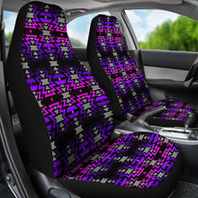 Black Fire Pink and Purple  Set of 2 Car Seat Covers