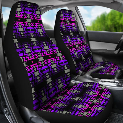 Black Fire Pink and Purple  Set of 2 Car Seat Covers