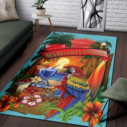 Margaritaville Decor Baby Blue Parrot Area Rug