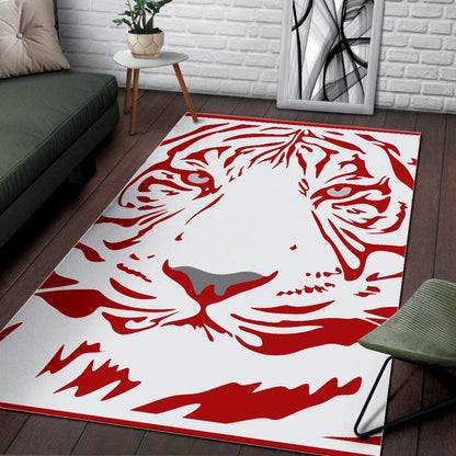 Red-Tiger-001 White Area Rug