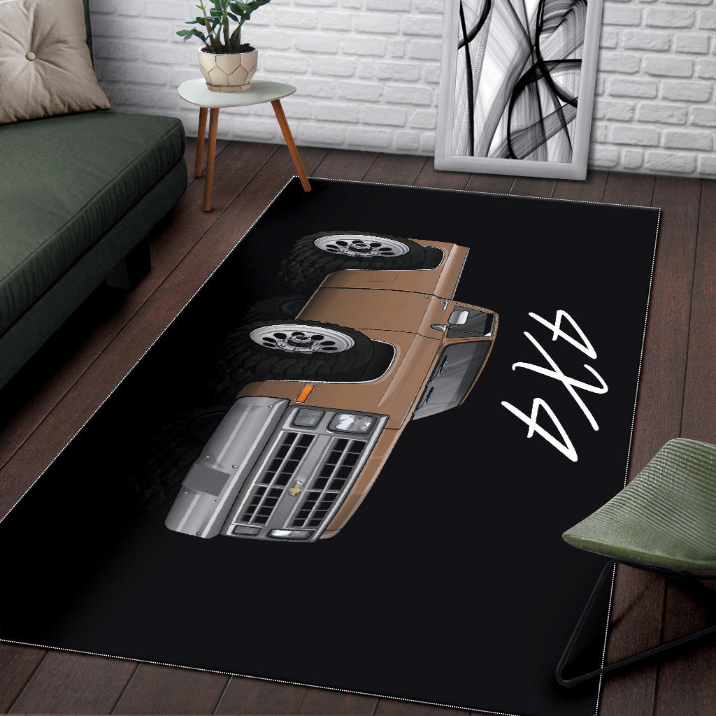 1986 4X4 Truck Car Art Area Rug