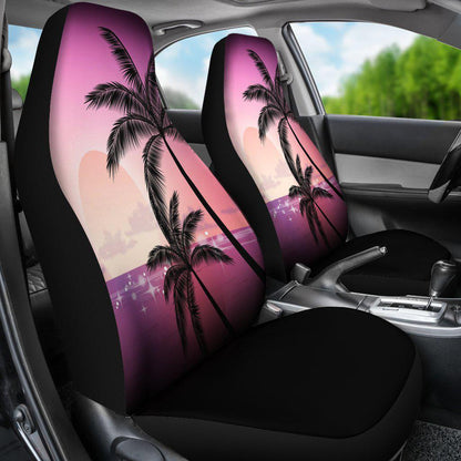 Pink Palm Tree Sunset Design Seat Covers