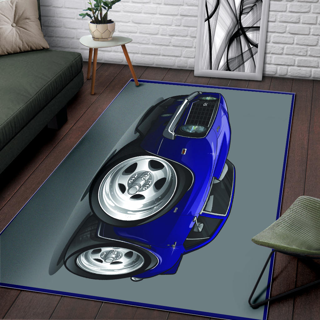 1st Generation Purple Camaro SS Gray Area Rug