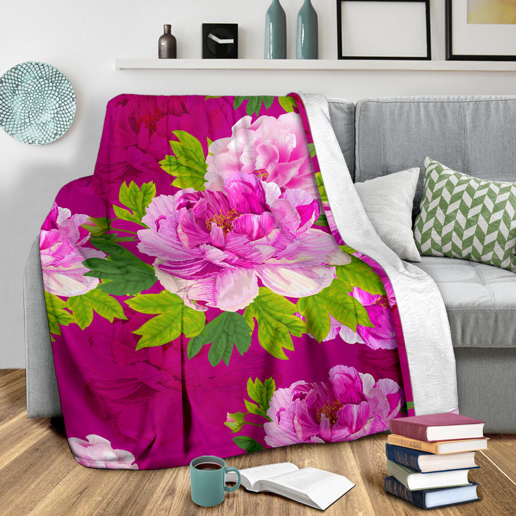 Pink Peony Lovers Premium Blanket