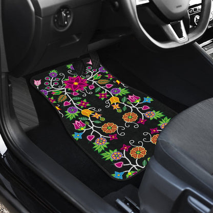 Floral Beadwork Set of 4 Car Floor Mats
