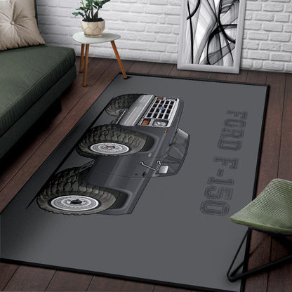 F-150 4x4 Pickup Truck Area Rug Grey Background and Grey Lettering