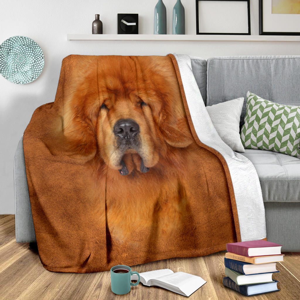 Premium Blanket Tibetan Mastiff Face Hair Blanket