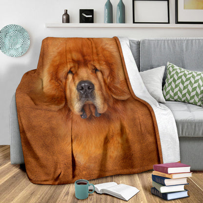 Premium Blanket Tibetan Mastiff Face Hair Blanket
