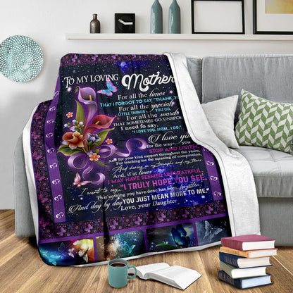 To My Loving Mother Premium Blanket