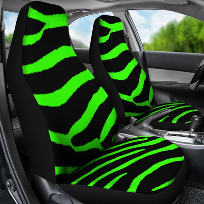Zebra Lime Green Design Seat Covers