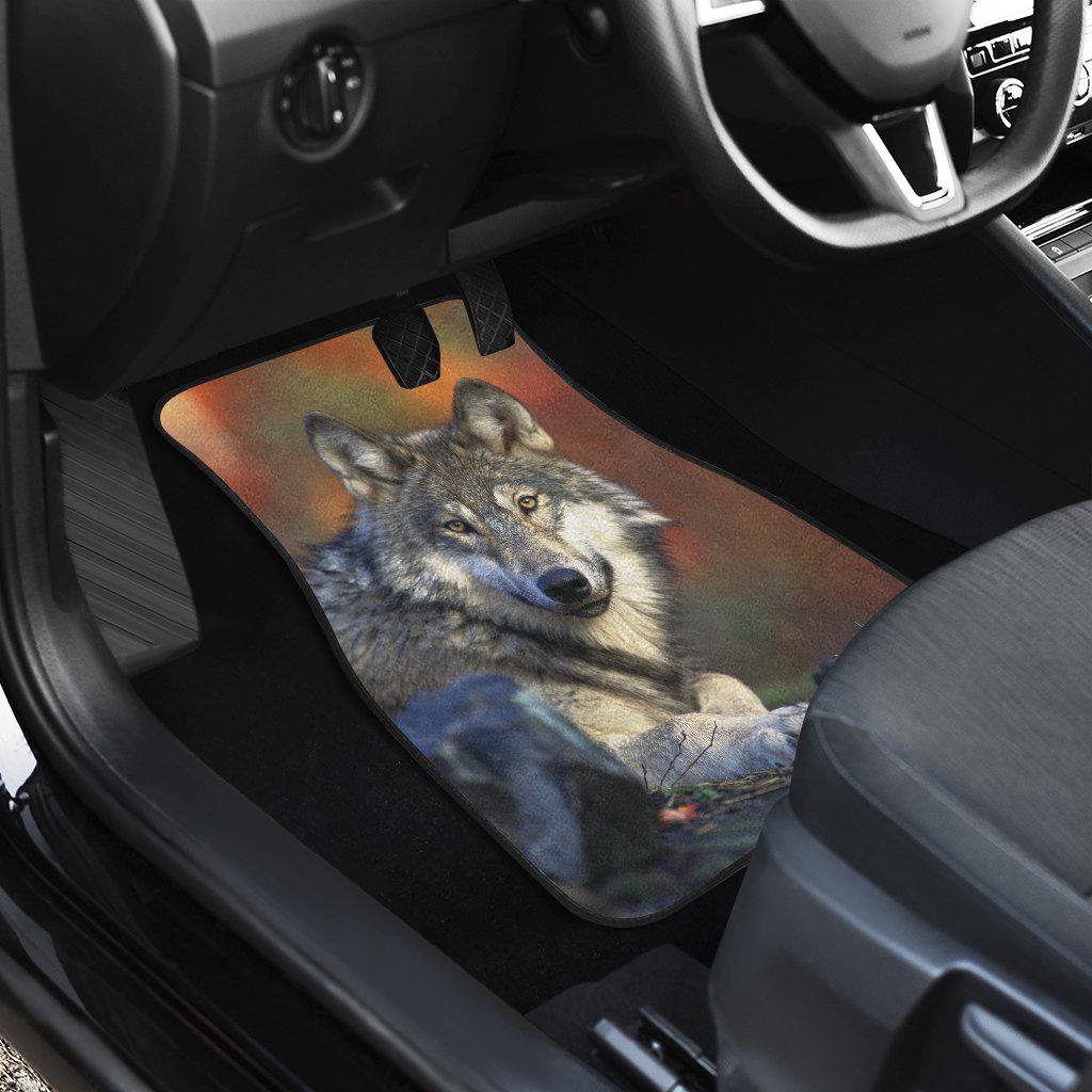 Wolf Car Mats Husky Front and Rear Car Floor Mats Set of 4