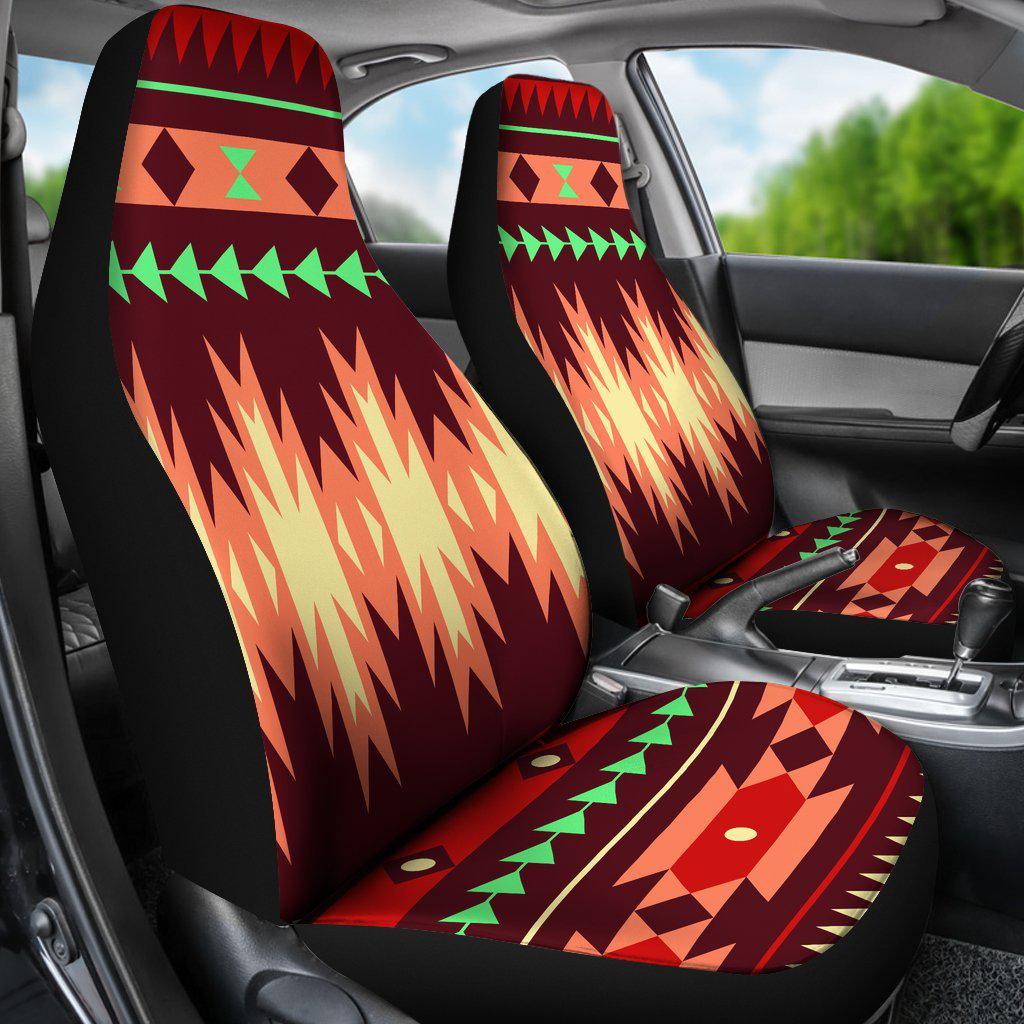 Burgundy Aztec Pattern Seat Covers