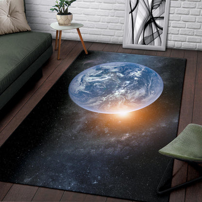 Earth Outer Space Sunrise Area Rug