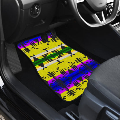 Between the Mountains Greasy Yellow Set of 4 Car Floor Mats