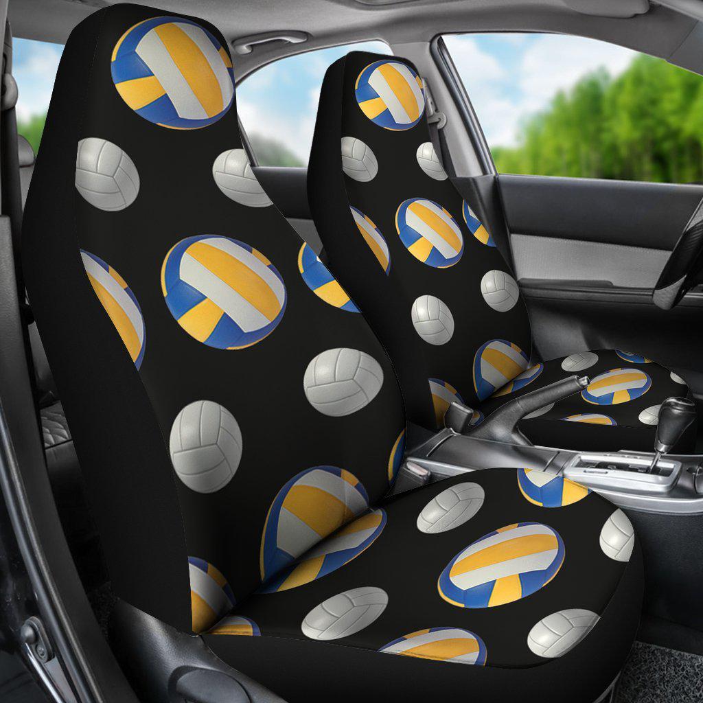 Blue Yellow Volleyball Design Seat Covers