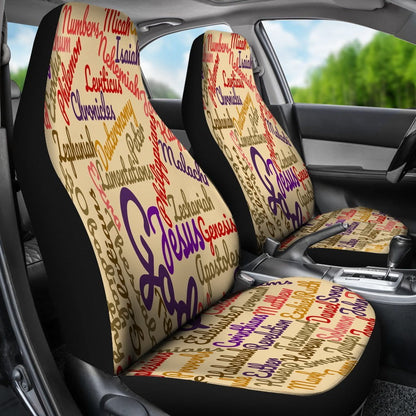 Custom-Made Holy Bible Books Light Brown Car Seat Covers