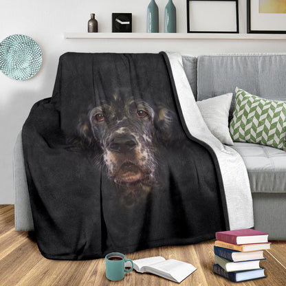 Premium Blanket English Setter Face Hair