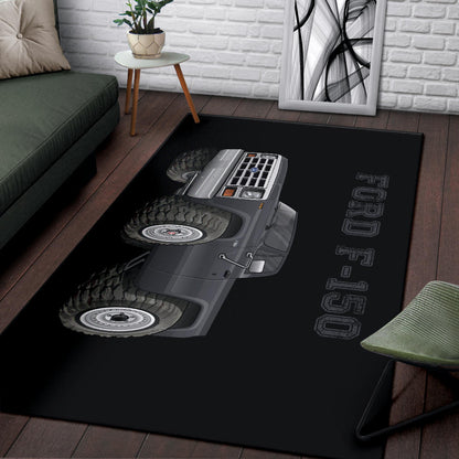F-150 4x4 Grey Black Area Rug