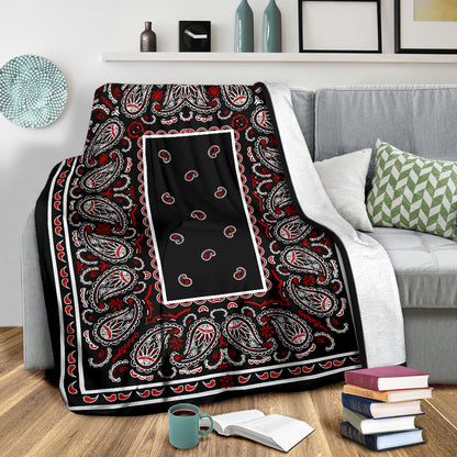 Ultra Plush Wicked Black Bandana Throw Premium Blanket