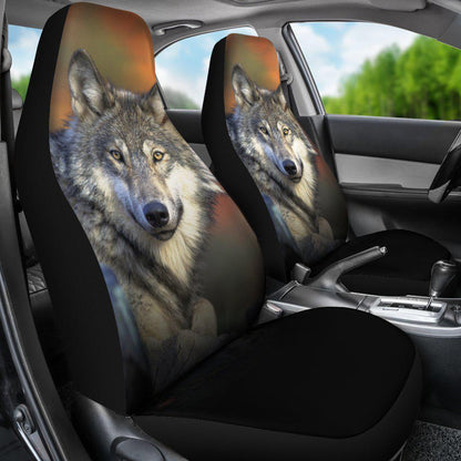Grey Wolf Design Seat Covers