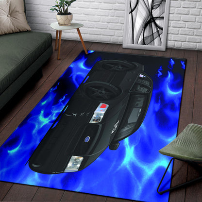 1999 Crown Victoria Blue Flames Area Rug
