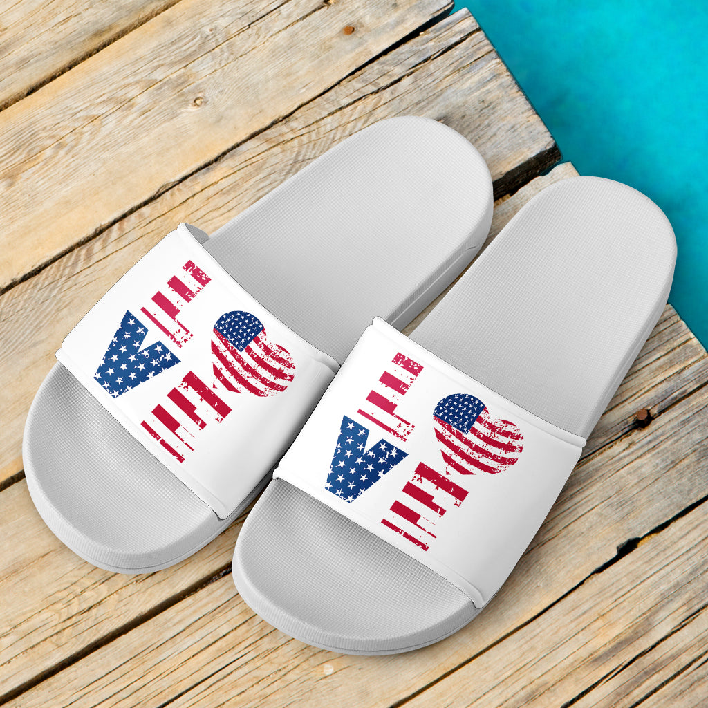 Love Flag Heart Sandals