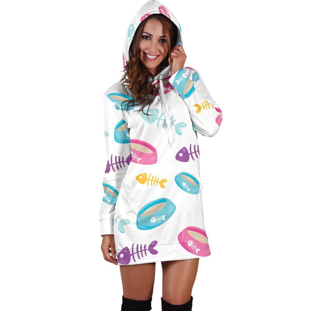 Kitty Food Hoodie Dress