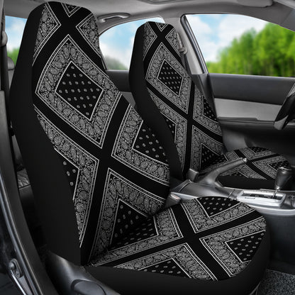 Black Bandana Car Seat Covers Diamond
