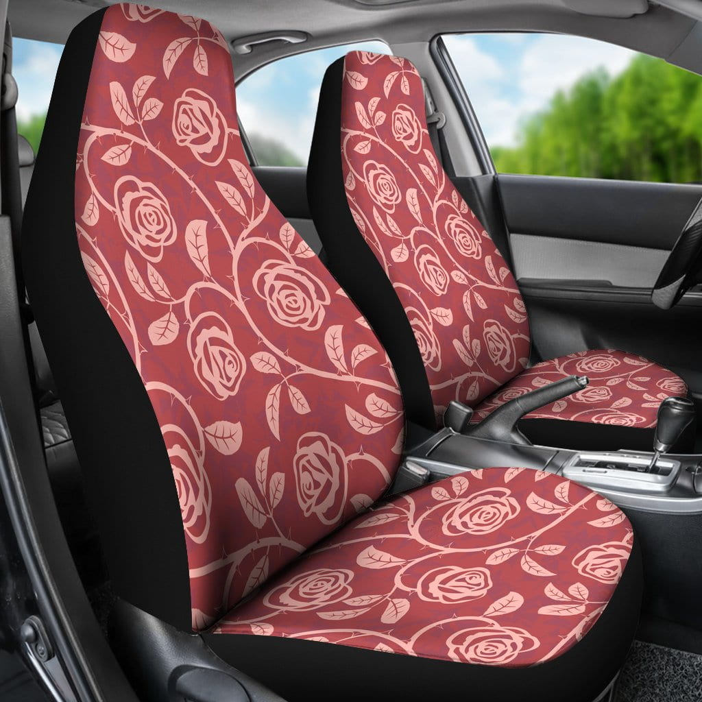 Pink Rose Pattern Car Seat Covers