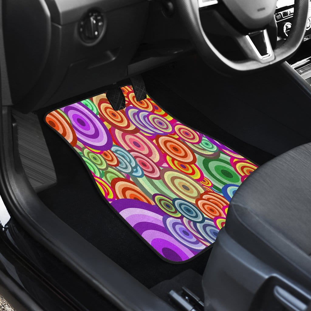 Retro Circles Car Floor Mats (Set of 2 Front)