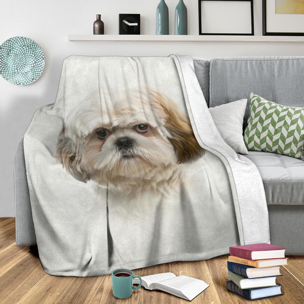 Premium Blanket Shih Tzu Face Hair Blanket