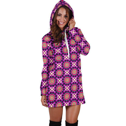 Woman's Hoodie Dress - Kaleidscope